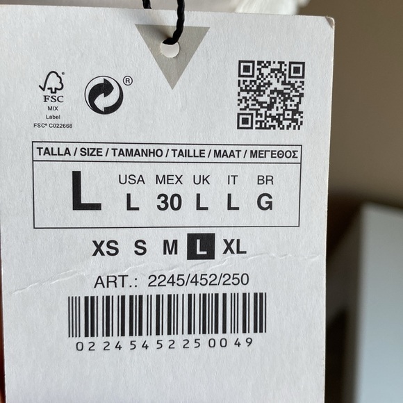 Zara bow tie white stretchy cropped top size large - Picture 8 of 8